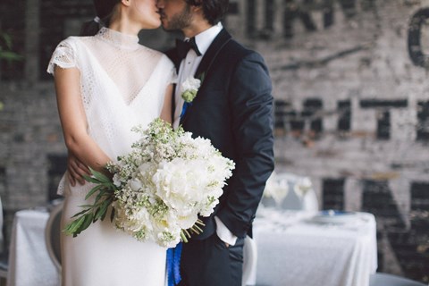 A Stunning Modern White and Blue Styled Shoot at The Burroughes