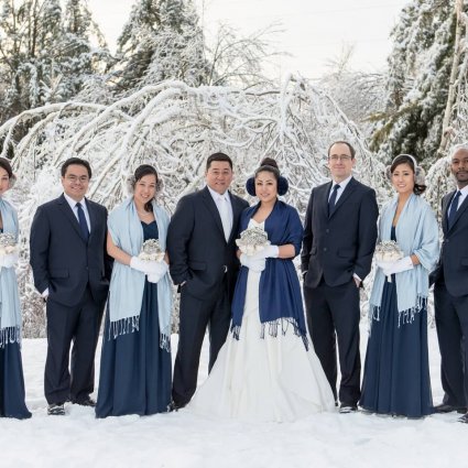 Maggie Ng featured in Jenny and Joe’s Winter Wonderland Wedding at McMichael Canadi…