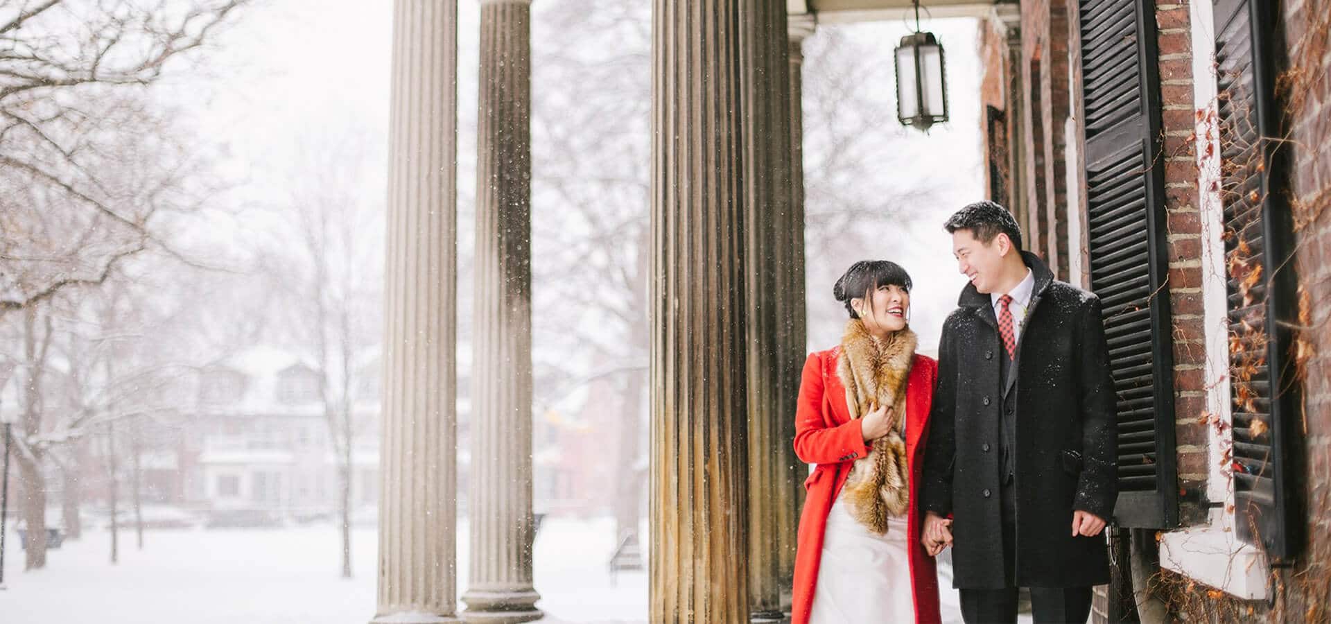 Hero image for Karen and Frank’s Urban Winter Wedding at Hotel Ocho