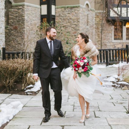 Berries and Blooms featured in Amy and Eryn’s Stunning Wedding at Steam Whistle Brewery