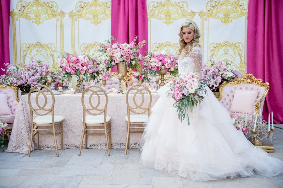 Lux Events Co. featured in A Stunning Pink Flower Inspired Styled Shoot