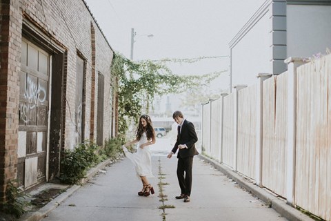 Lauryn and Marc's Vintage-Inspired Wedding at District 28