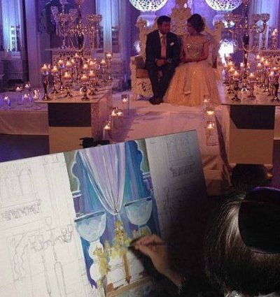 Live Wedding Painter Toronto | Olga Pankova Portrait Artist featured in 15 Entertainment Ideas Guaranteed To ‘Wow’ Your Guests