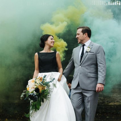 Sarah Smith MUA featured in “Artistic Modern Meets Classical” for Amanda and James’ Wedding