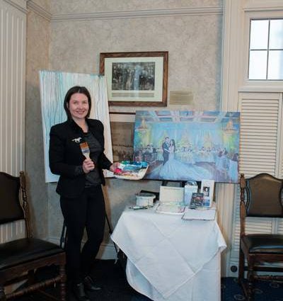 Live Wedding Painter Toronto | Olga Pankova Portrait Artist featured in The 2017 Wedding Open House at The Albany Club