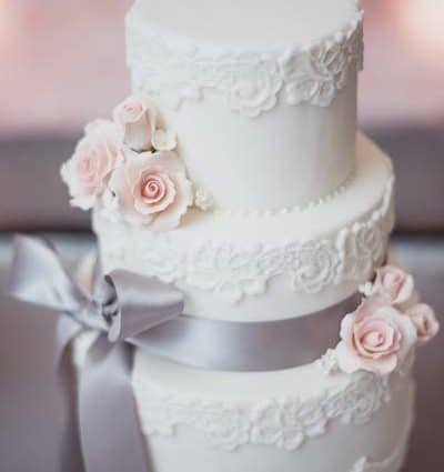 A Cake Story featured in Cecilia and Raymond’s Pretty Pink and Gray Wedding at The Hil…