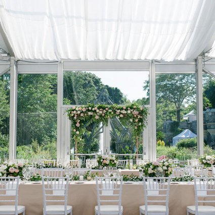 Event Media Design featured in Lauren and Sacha’s Beautiful Wedding in the Glass Pavilion at…