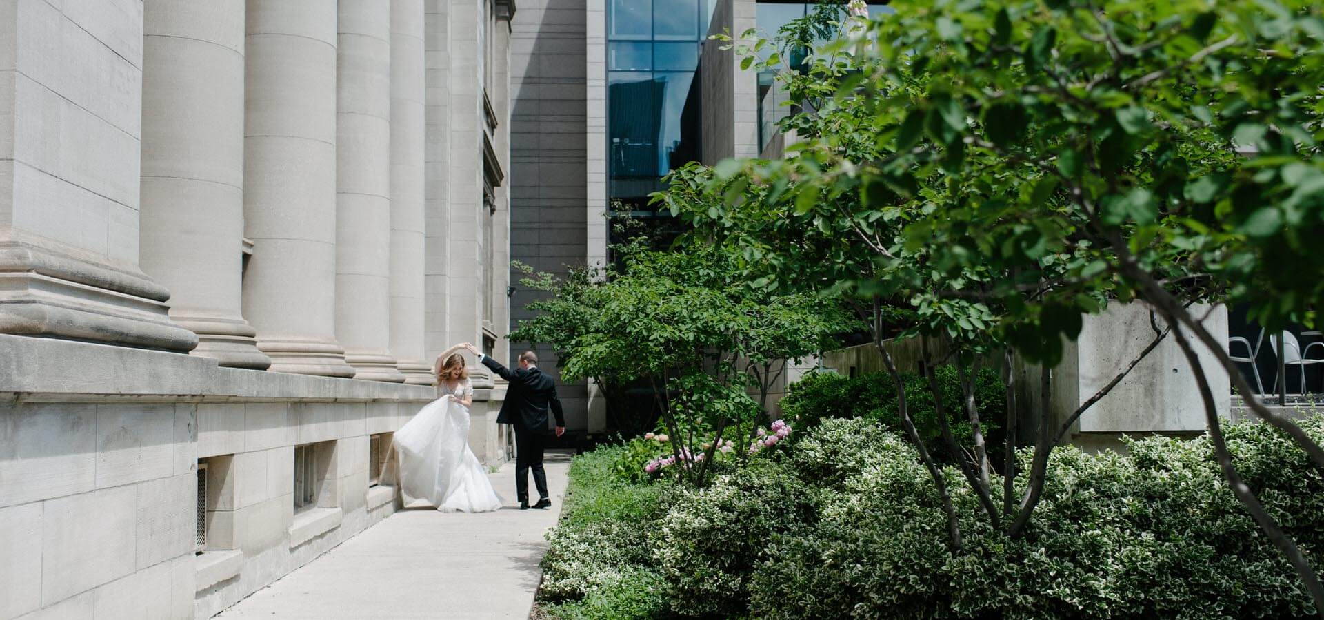 Hero image for Samantha and Joey’s White-and-Green Lush Garden Wedding