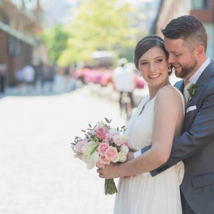 KJ & Co. featured in Marie-Pierre and Stefan’s Distillery Wedding at Airship37