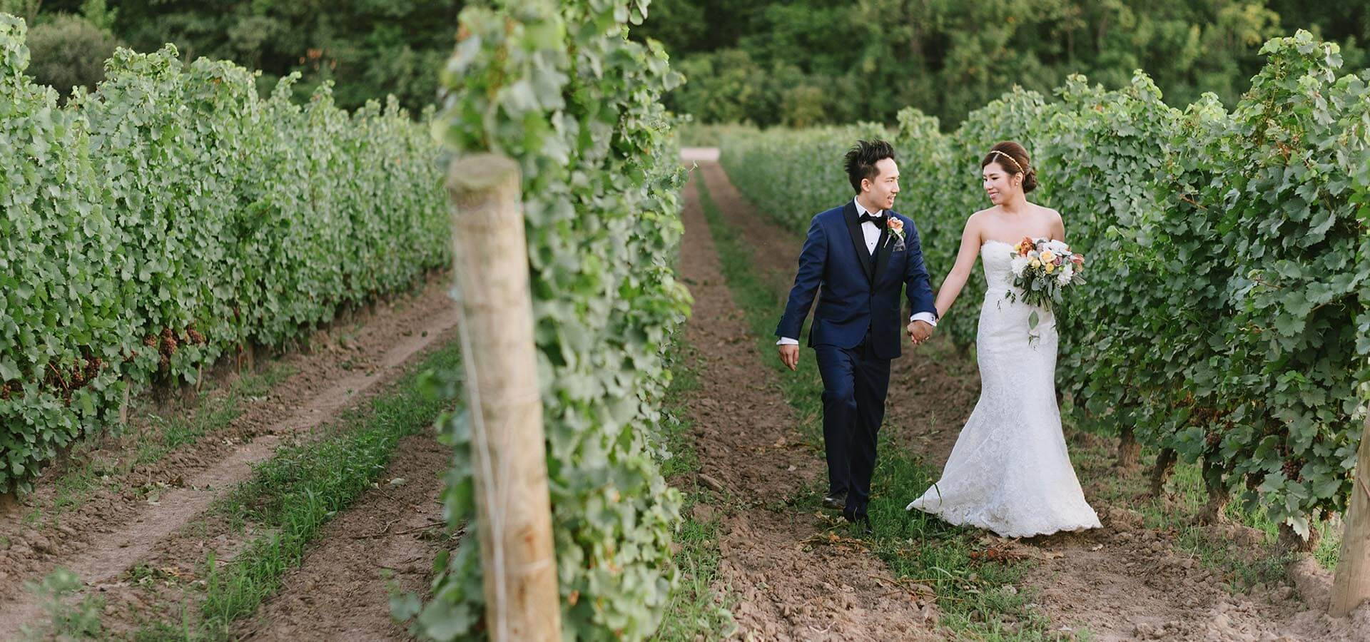 Hero image for Erica and Enho’s Vineyard Wedding at Château des Charmes