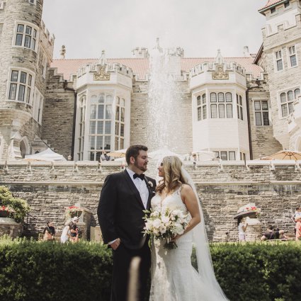 Laser Creative featured in Brenna and Dave’s Dreamy Castle Wedding at Casa Loma