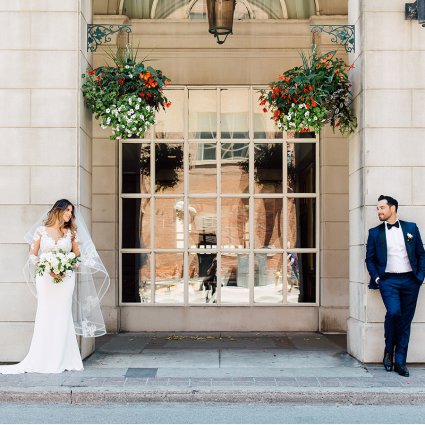 Filmgreens Toronto featured in Jessica and Daniel’s Luxe Garden Wedding at York Mills Gallery