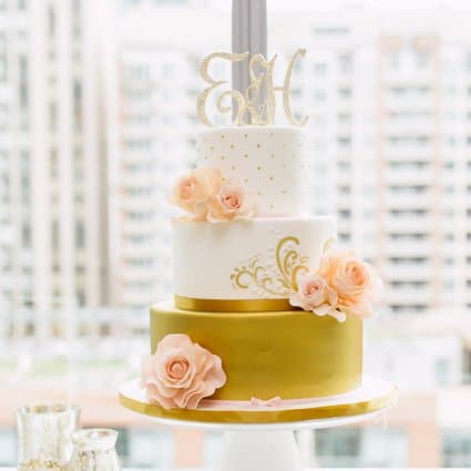 I Do! Wedding Cakes Boutique featured in Emily and Hassan’s Modern Fairy Tale Wedding at Malaparte