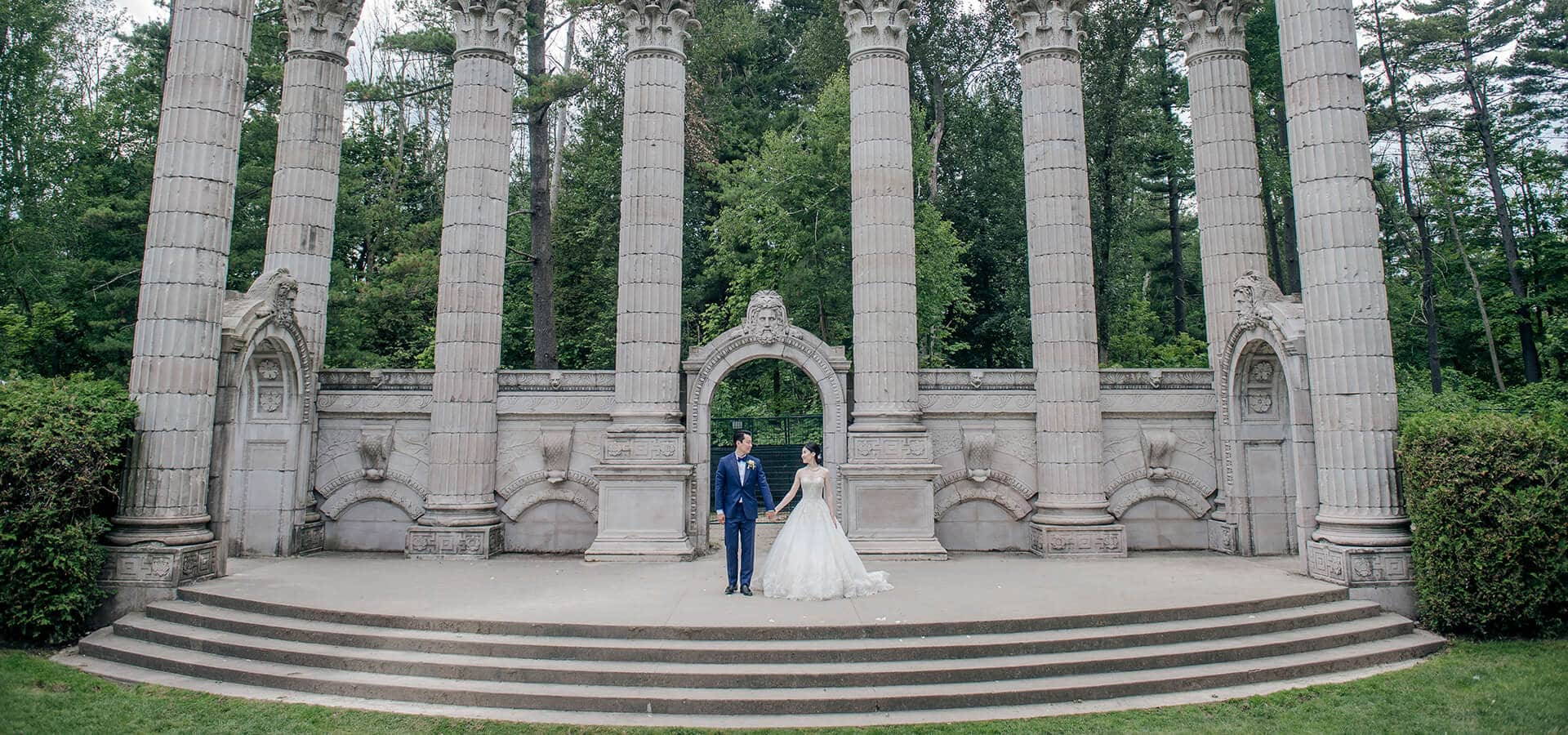 Hero image for Ashley and Boran’s Lush Wedding at The Guild Inn Estate