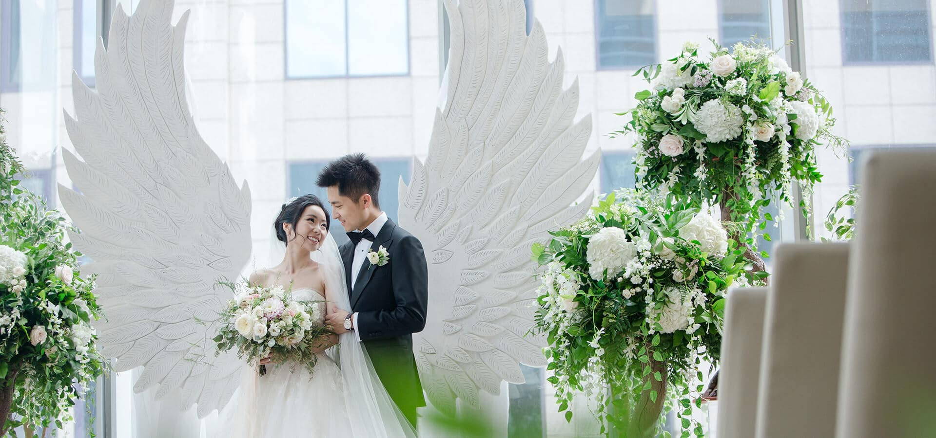 Hero image for Olivia and Ben’s Enchanting Wedding at the Shangri-La Hotel