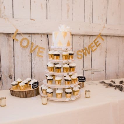 The Sweetest Thing Cakes featured in Kalie & Jon’s Rustic Wedding at Rainbow Valley Wedding Barn