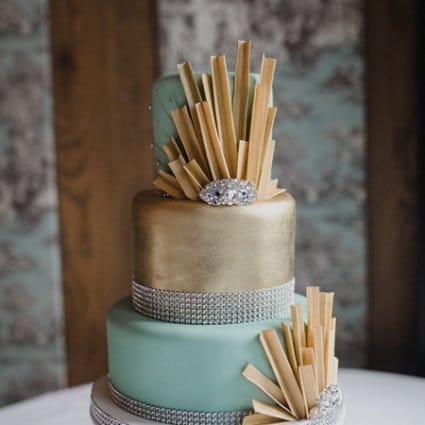 Cake Box featured in Christin and Tyler’s Intimate ’20s Themed Wedding at Cluny Bi…