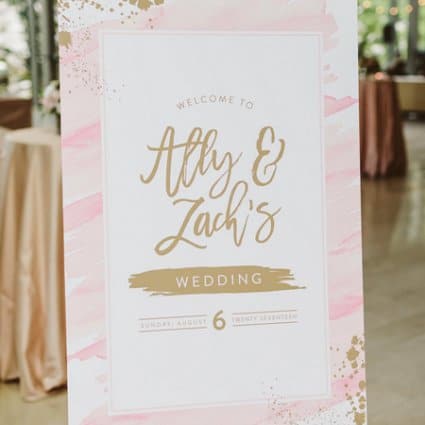 Paper & Poste featured in Ally and Zach’s Lounge-Style Wedding at The Royal Conservator…