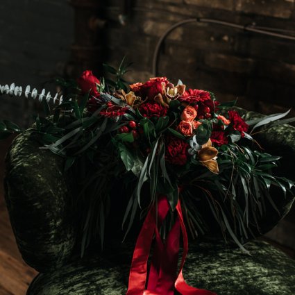 Fairy Florals featured in A Moody Gothic-Glam Inspired Style Shoot