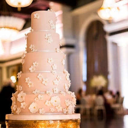 I Do! Wedding Cakes Boutique featured in Dalia and Cameron’s Elegant Liberty Grand Wedding