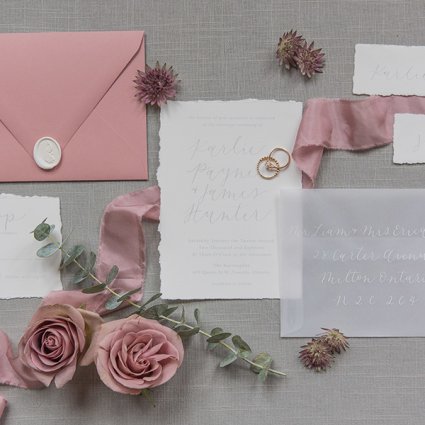 Flourish Quill and Paper Co. featured in An Incredibly Dreamy Mauve Inspired Styled Shoot