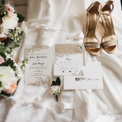 Charlie Whiskey Hand Lettering + Design featured in Julia and Josh’s Relaxed Wedding at Alton Mill Arts Centre