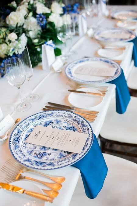 Claudia and Elliot's Elegant Royal Blue Wedding at the Graydon Hall Manor