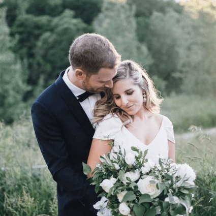 Eric Frank Cinema featured in Karla and Kevin’s Romantic Wedding at Evergreen Brick Works