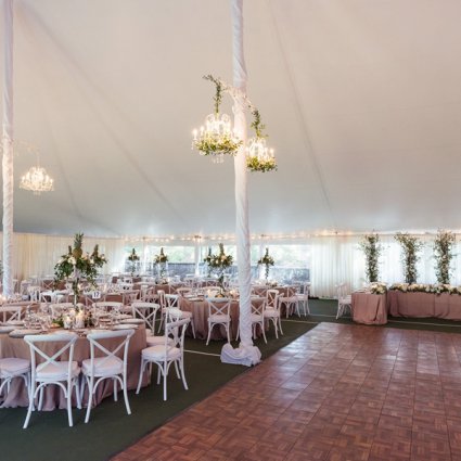 Affair Tent & Event Rentals featured in Tessa and Jose’s Romantic Backyard Wedding