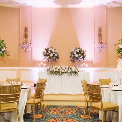 Flowers Time featured in Theresa and Michael’s Classically Elegant Wedding at The Fair…