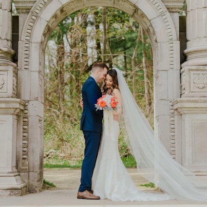 Sixpence Bridal featured in Steph + Ben’s Pretty Pastel Wedding at the Guild Inn Estate