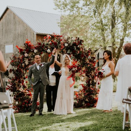 Patchouli Floral Design featured in Jemma and Red’s Romantic Earth To Table Farm Wedding