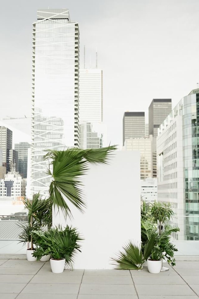 Michelle and Jesse's Tropical Themed Rooftop Wedding at Malaparte