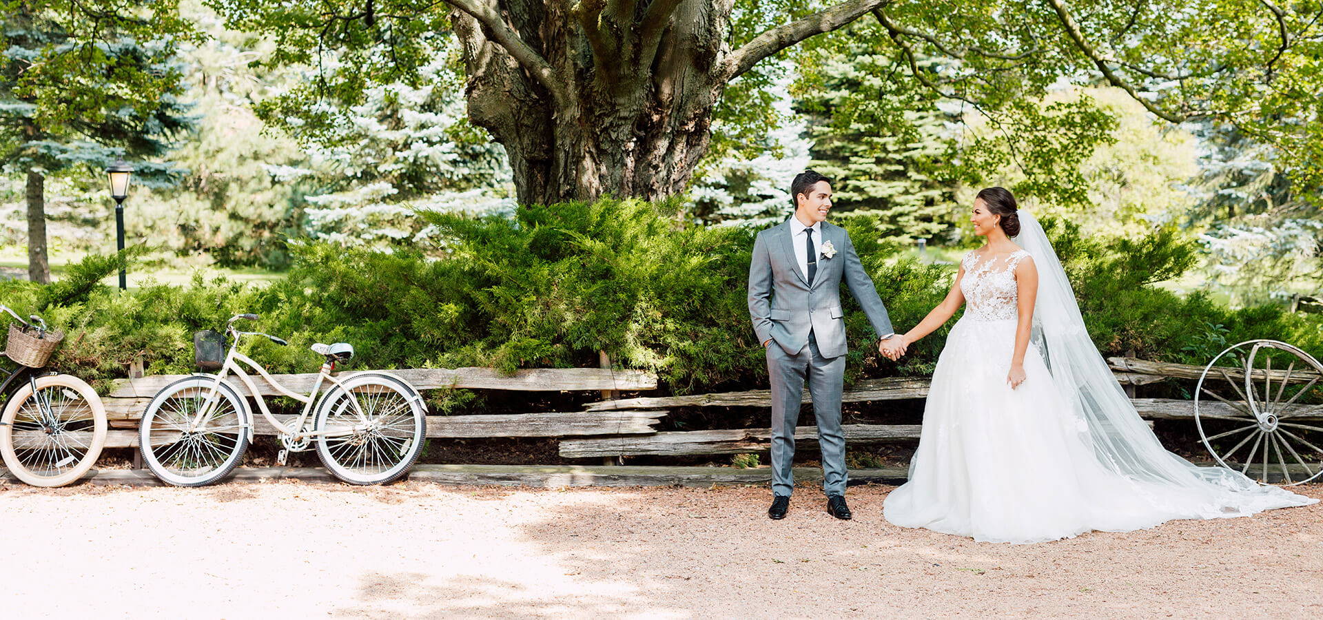 Hero image for Veronica and Daniel’s Whimsical Vintage Garden Wedding at Belcroft Estates