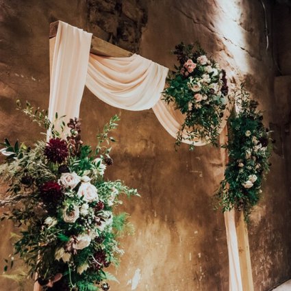 Jackie O Florists featured in Christina and Santino’s Romantic Fermenting Cellar Wedding