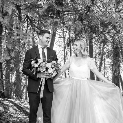 Casey Diehl Beauty featured in Alli and Jason’s Sweet Elora Mill Wedding