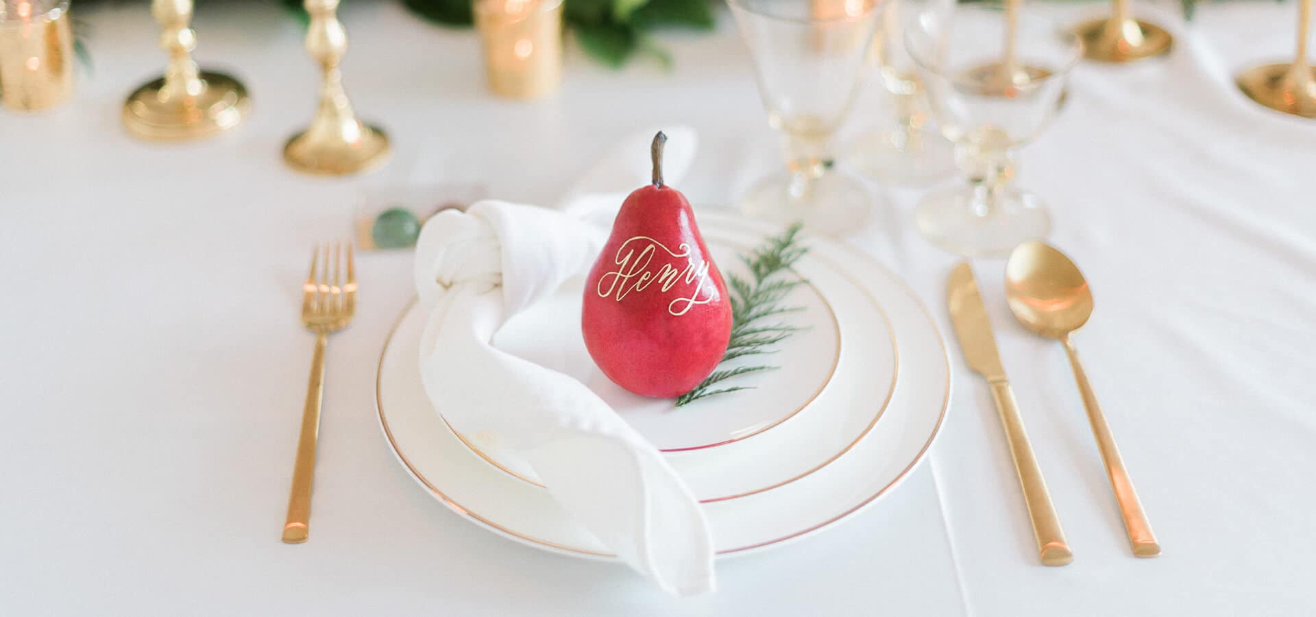 Hero image for A Marriage in a Pear Tree: A Beautiful Holiday Style Shoot