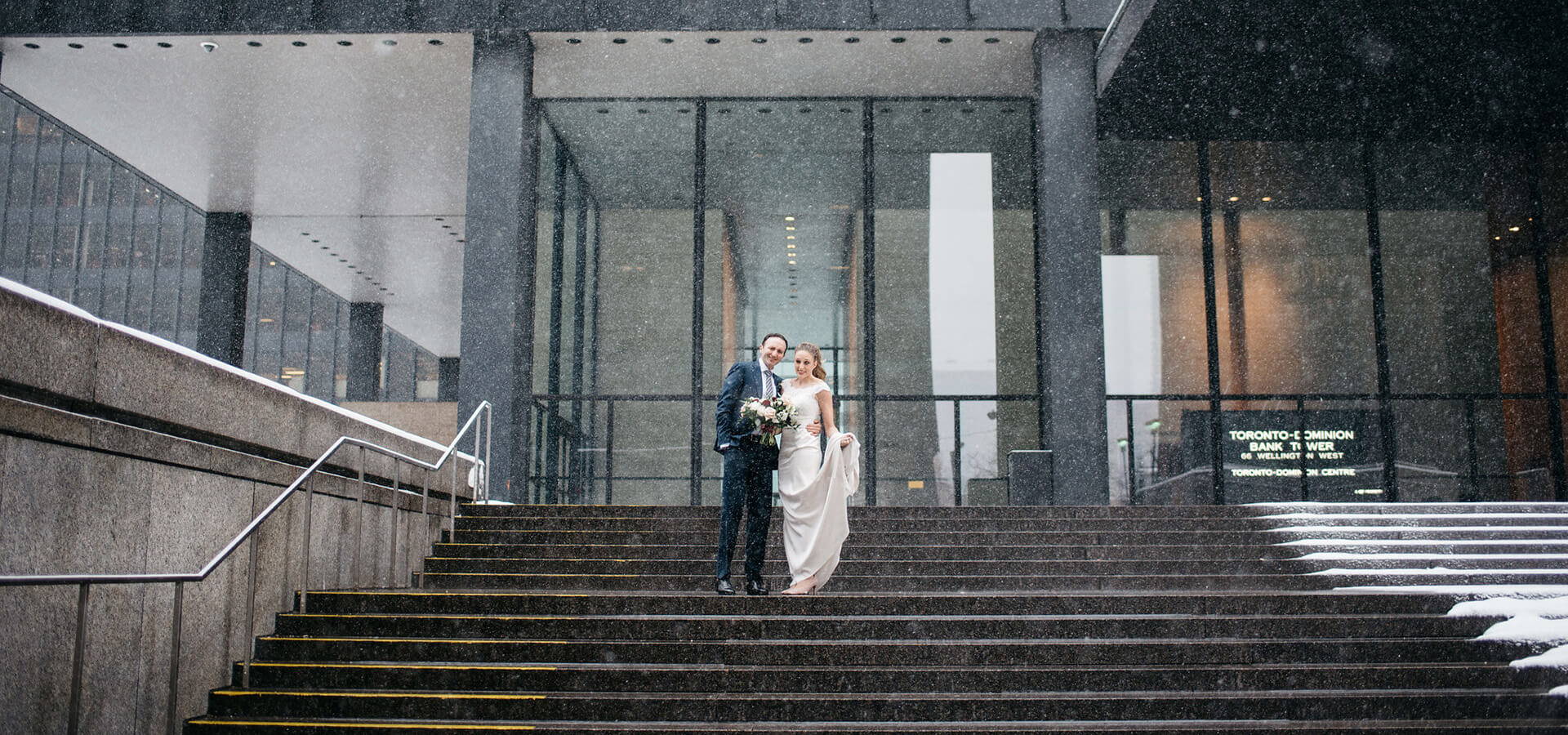 Hero image for Christine and Peter’s Intimate Winter Wedding at Canoe