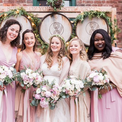 Coquette Studio Floral Design featured in Erin and Alexander’s Warm Wedding at Archeo