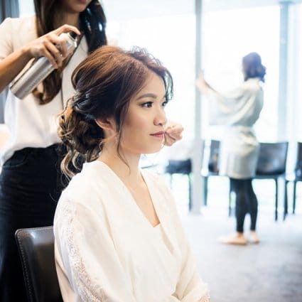 Uno Jo Bridal Hair featured in Wei + Jim’s Chic Wedding at the Royal Conservatory of Music