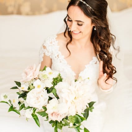 Blush and Bloom featured in Krista & Kyle’s Industrial Wedding at Evergreen Brick Works