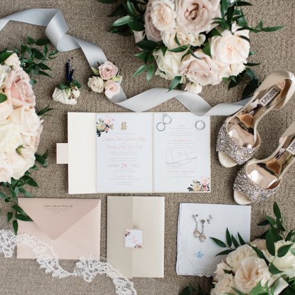 Brooklin Paper Co. featured in Nikki and Warren’s Timelessly Elegant Wedding at Liberty Gran…