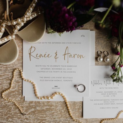 The Write Invite featured in Renée and Aaron’s Beautiful Wedding at the Grand Luxe Event B…