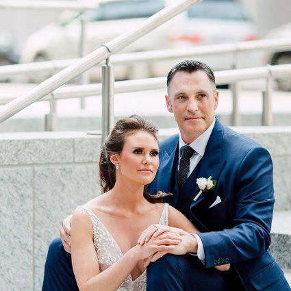 Event Wise featured in Stephanie & Timothy’s Modern Geometric Wedding at The Chase