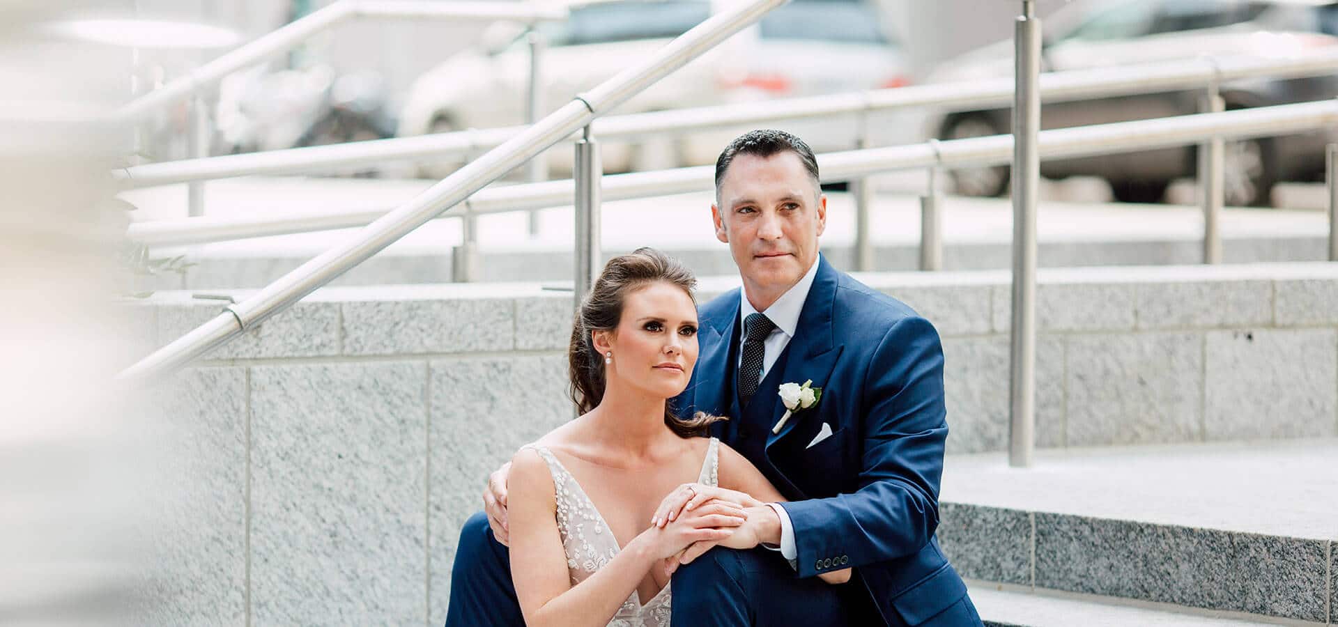 Hero image for Stephanie & Timothy’s Modern Geometric Wedding at The Chase