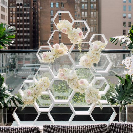 Engineered Arts featured in Stephanie & Timothy’s Modern Geometric Wedding at The Chase