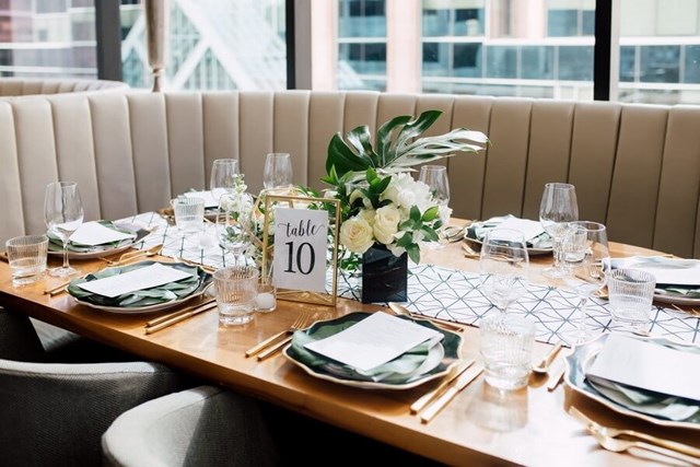 Stephanie & Timothy's Modern Geometric Wedding at The Chase