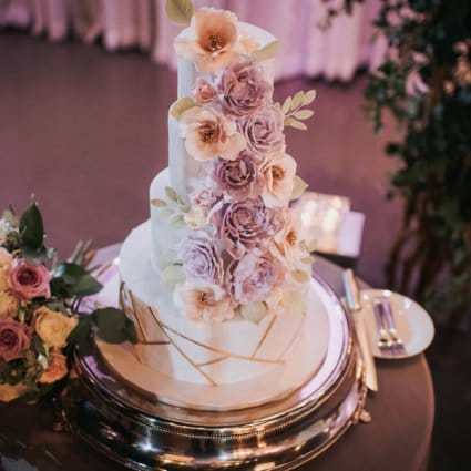 Bloom Cake Co. featured in Grace and Elbert’s Urban Chic Wedding at York Mills Gallery