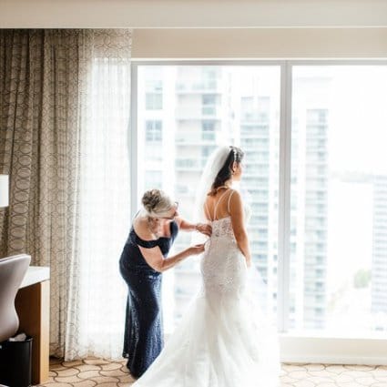 Blu Ivory Bridal featured in Stella and Adam’s Astronomical Wedding at Steam Whistle