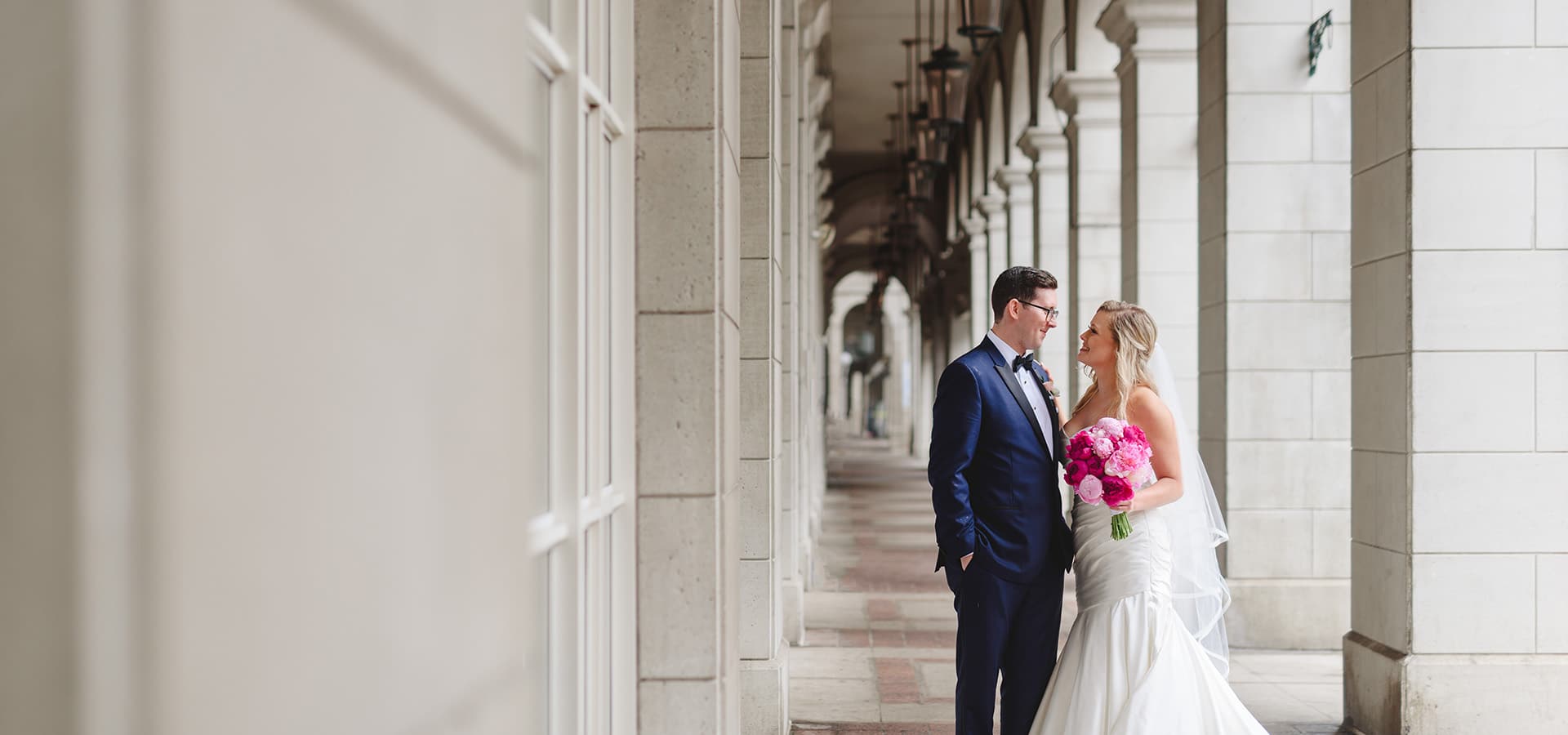 Hero image for Natasia and James’ Pretty-in-Pink Wedding at Canoe